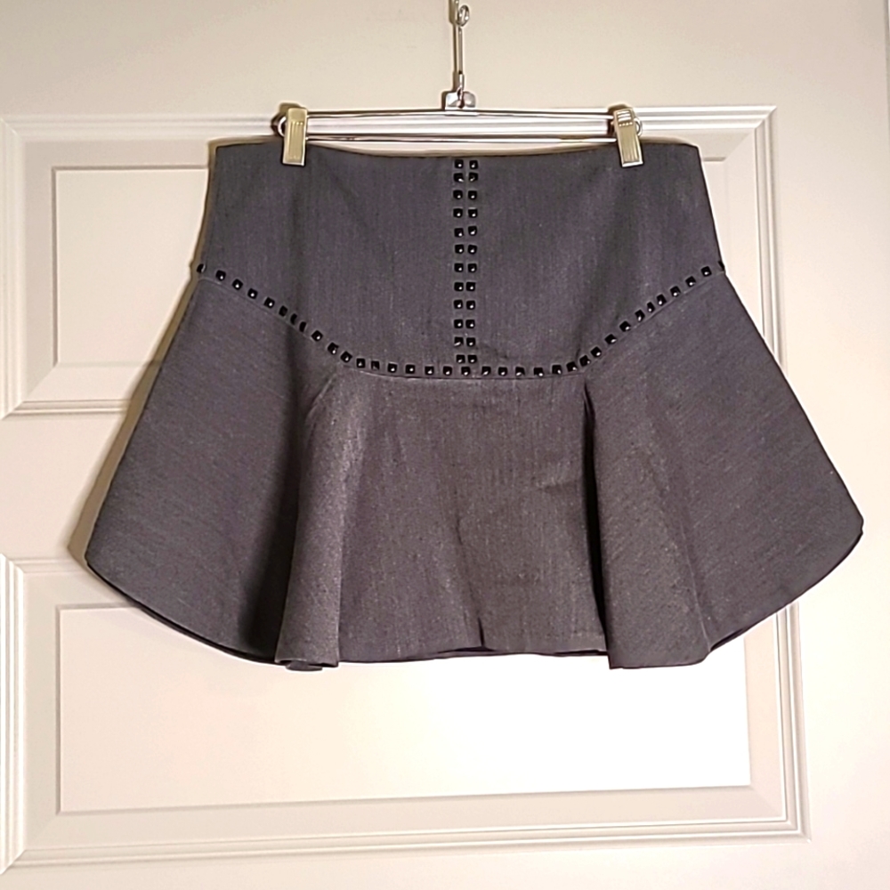 NWT Endless Rose gray studded full circle mini skirt